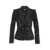 Elisabetta Franchi Chenille blazer with sequins Black