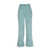 VICARIO CINQUE Palazzo trousers in stretch corduroy with American pockets and back buckle Partenope. Regular fit. Green