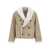 Brunello Cucinelli Beige Cropped Reversible Double-Breasted Shearling Jacket In Leather Woman Beige