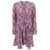 Isabel Marant Mini Violet Dress With All-Over Graphic Print In Stretch Silk Woman Purple