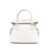 Maison Margiela '5Ac Micro' White Shoulder Bag With Logo Label In Grainy Leather Woman Maison Margiela WHITE