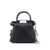 Maison Margiela '5Ac Micro' Black Shoulder Bag With Logo Label In Grainy Leather Woman Black