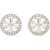 Tory Burch Orecchini Circle-Stud Crystal Logo SILVER