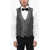 CORNELIANI Two-Tone Silk Waistcoat Black