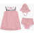 Polo Ralph Lauren Kids Striped Dress Bloomer And Hat Set Red