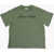 Fendi Solid Color Crew-Neck T-Shirt With Embroidery Logo Green