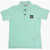 STONE ISLAND KIDS Solid Color 2-Button Polo Shirt With Contrasting Logo Patch Green