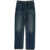 Gucci Wide Leg Jeans With Logoed Button Blue