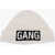 Neil Barrett Solid Color Gang Beanie With Contrasting Detail White