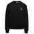 Kenzo Black Crewneck Sweatshirt With Logo Patch In Cotton Man Black