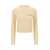 Palm Angels Cream White Crewneck Sweater With Embroidered Logo In Cotton Woman Beige