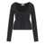 Ganni GANNI BLACK CARDIGAN WITH LACES Black