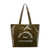 Karl Lagerfeld Coated cotton shoulder bag with frontal logo Green