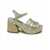 CAREL PARIS CAREL PARIS BAIGNADE 331338 SILVER AND GOLD LEATHER PLATFORM PUMPS Gold