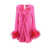 NERVI Dress with natural feathers with knot on the front Pink