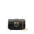 Pinko 'Love One Pocket' Black Shoulder Bag With Logo Patch In Smooth Leather Woman Black