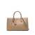 Michael Kors 'Scarlett' Beige Handbag With Logo Lettering On The Front And Hanging Key Fob In Grained Leather Woman Beige