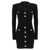 Balmain Balmain Logo Button Ribbed Dress Black