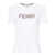 Fendi Fendi Embroidered Logo Cotton T-Shirt WHITE