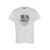 Ganni White Crewneck T-Shirt With Logo Print On The Front In Cotton Woman WHITE