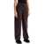 ROTATE Birger Christensen Wide Leg Five-Pocket Pants With A Relaxed CHOCOLATE PLUM (BROWN)