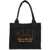 Ganni Large Denim Easy Shopper Tote BLACK