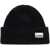 Ganni Beanie Hat With Logo Patch BLACK