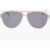 AMIRI Marbled Logo Aviator Sunglasses White