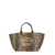 Ganni 'Xxl' Brown Tote Bag With Logo Embroidery And Leopard Print In Recycled Cotton Woman MULTICOLOR