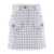 Balmain Balmain Gingham Tweed A-Line Skirt BLUE