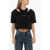 John Richmond Cropped Sadao T-Shirt With Double Layer Black