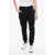 Balmain Brushed Cotton Biker Sweatpants With Cuffs Black