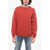 Balmain Brushed Cotton Oversized Sweatshirt With Printed Logo Red