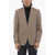 CORNELIANI Cc Collection Houndstooth Motif Virgin Wool 2-Button Blazer Brown