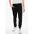 Balmain Cotton Biker Sweatpants With Lamè Print Black