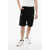 Balmain Single-Pleated Cotton Blend Cargo Shorts With Belt Loops Black