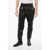 Balmain Leather Biker Pants With Elastic Waistband Black