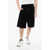 Balmain Monogram Patterned Velour Shorts With Drawstringed Waist Black