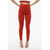 Balmain Knitted High-Waisted Leggings With Zip Red