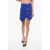 Balmain Tweed Miniskirt With Logoed Buttons Blue