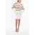 Balmain Knitted Cut-Out Dress With Striped Pattern White