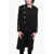 Balmain Double-Breasted Virgin Wool Coat With Peak Lapel Black