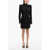 Balmain Monogram Patterned Flocked Mesh Sheath Dress Black