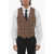 CORNELIANI Cc Collection Plaid Check Flax Blend Vest Brown