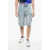 Balmain Denim Cargo Shorts With Belt Loops Light Blue