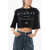 John Richmond Cropped Genya T-Shirt With Oversized Fit Black