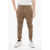 Balmain Brushed Cotton Biker Sweatpants With Cuffs Brown