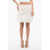 Balmain Feathered Bottom Tweed Miniskirt White