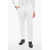 Balmain Viscose Cropped Fit Pants With Cuffs White