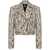 Balmain Balmain Cropped Python Belted Leather Biker Jacket Clothing GREY